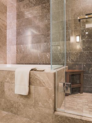 Modern Marble Tiled Bathroom Modern Marble Tiled Bathroom